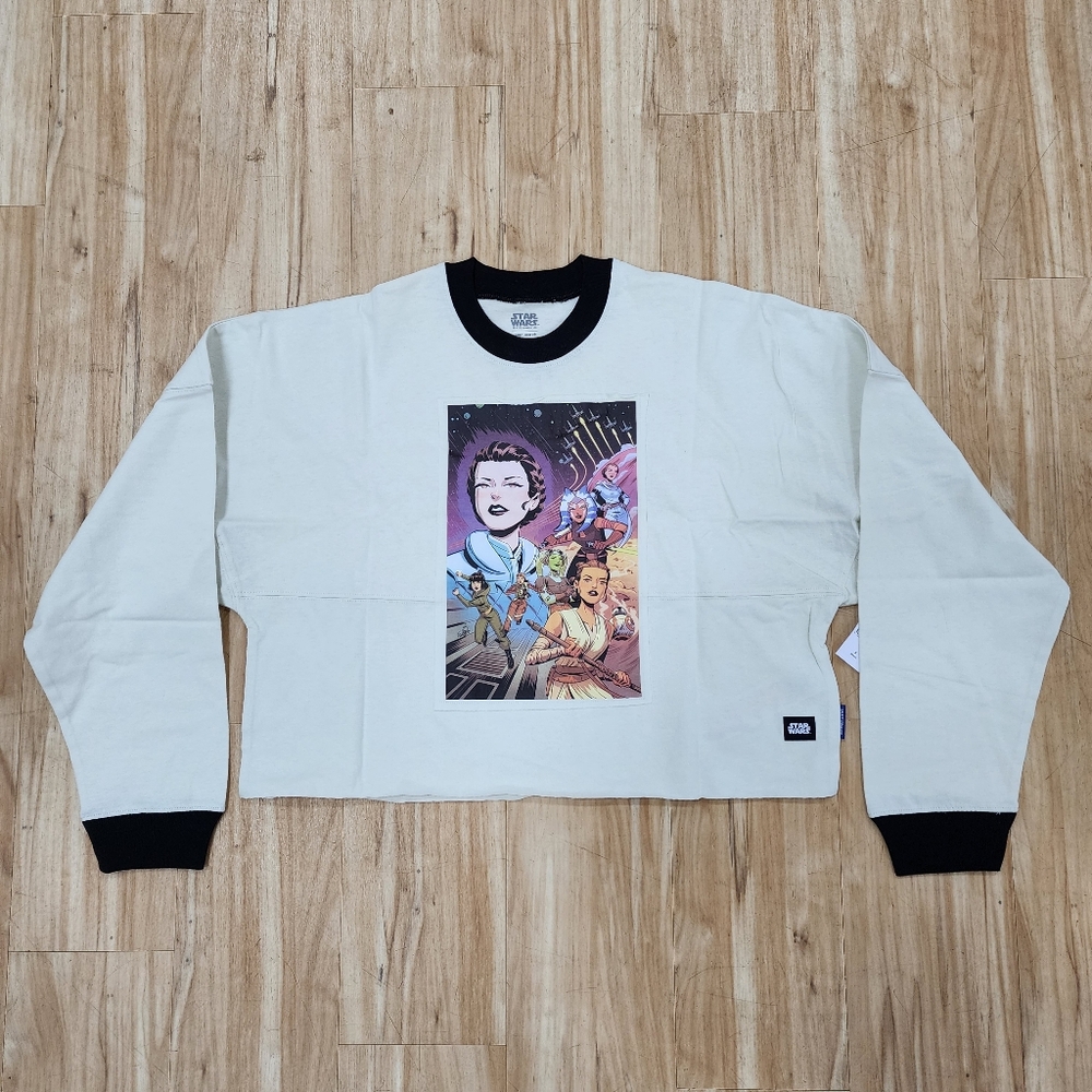 NWT Star Wars Crop Sweatshirt Medium Disney Spirit Jersey The Force Is With US